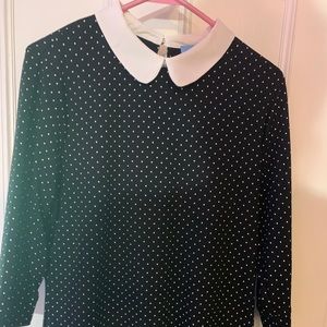 Cece black polka dot top
